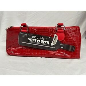 NWT Primeware Inc. Red Croc Insulated Wine Clutch, Wine Bag Without Corkscrew